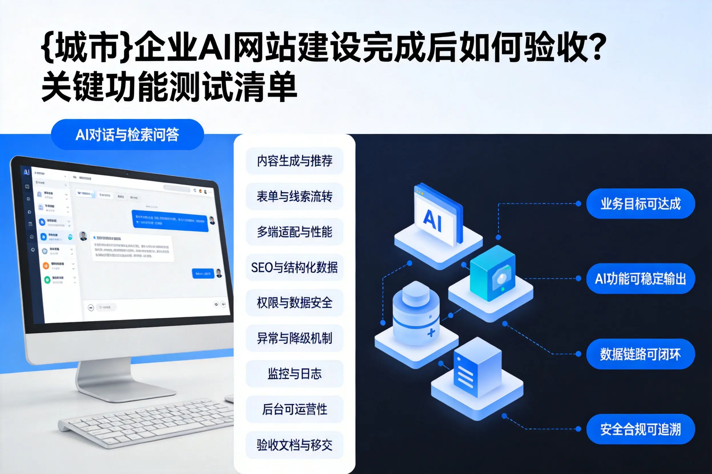 鹰潭企业AI网站建设完成后如何验收？关键功能测试清单