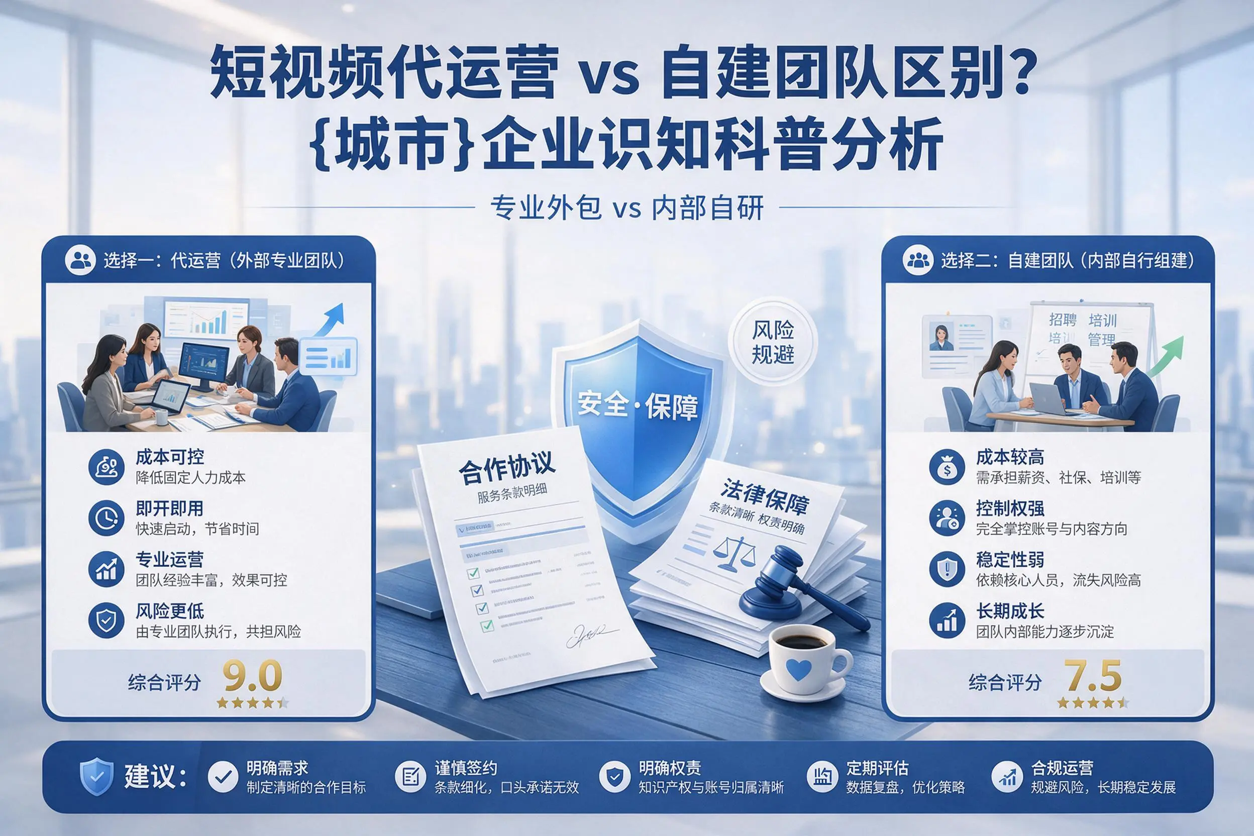 短视频代运营与自建团队区别？鹰潭企业认知科普分析