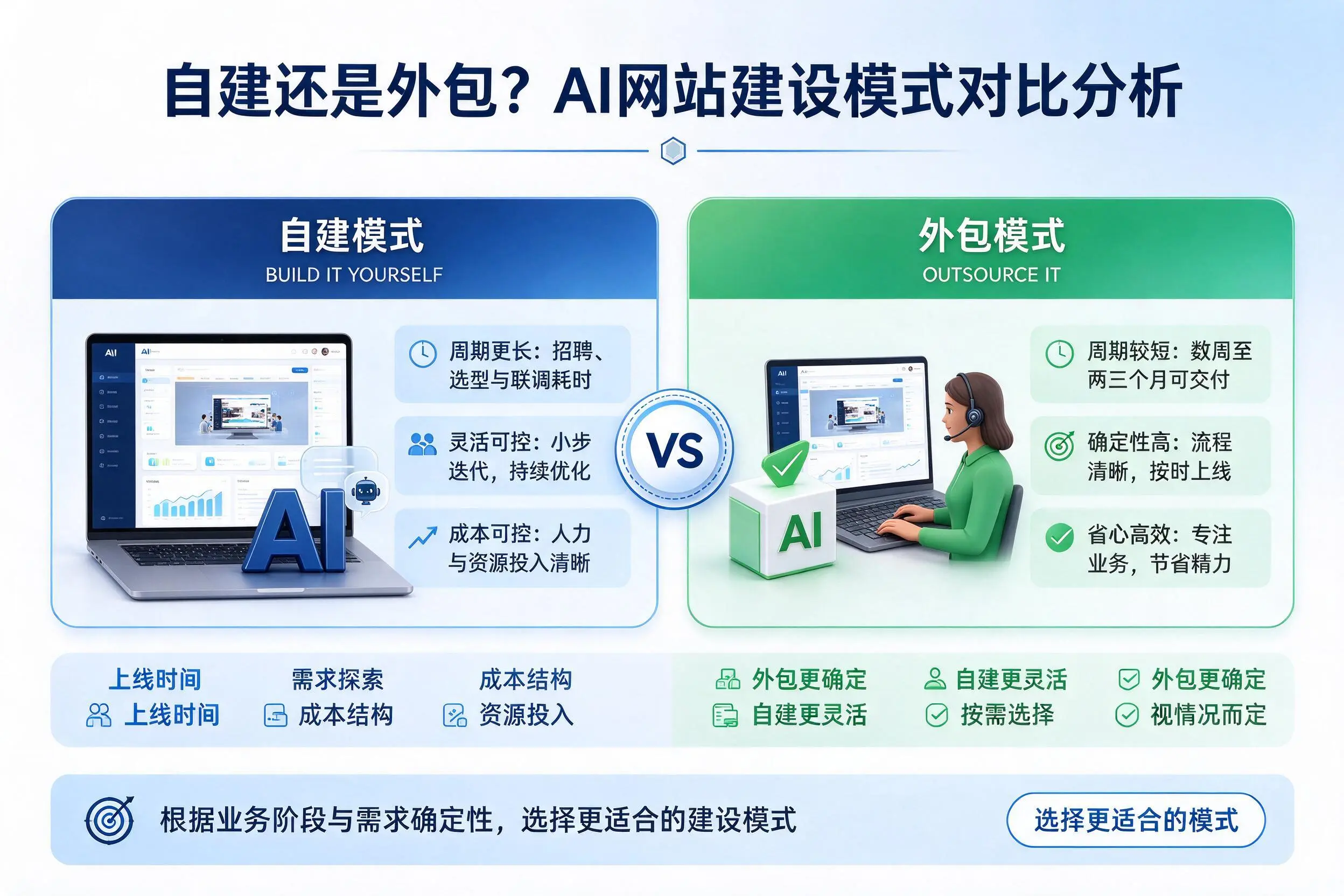 自建还是外包？鹰潭AI网站建设模式对比分析