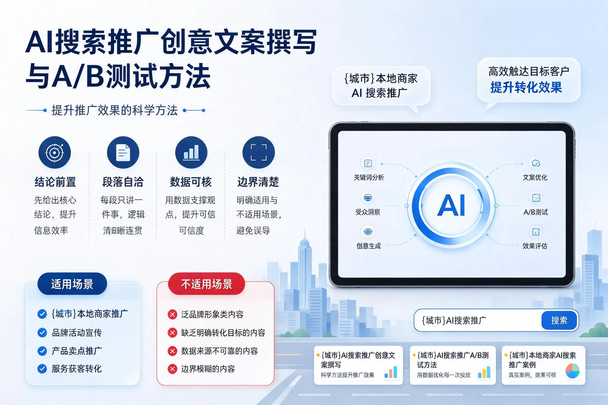 鹰潭AI搜索推广创意文案撰写与A/B测试方法